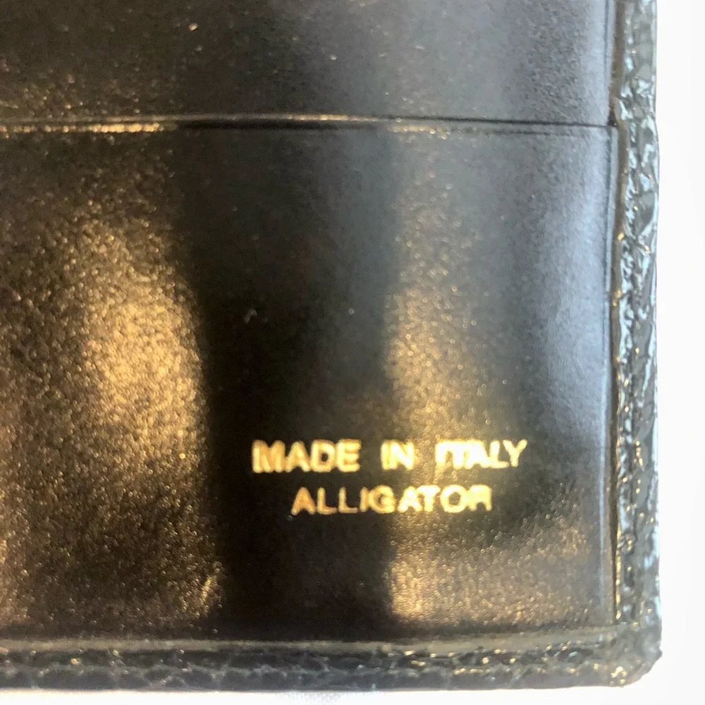 Women's long Alligator wallet black - Made in Italy - Picture 3 of 12